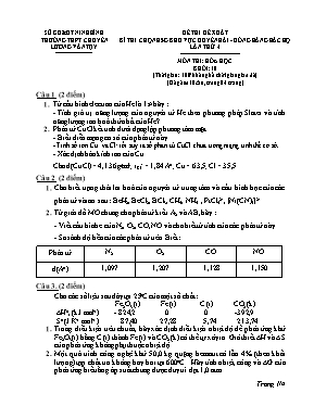 Đề thi đề xuất kì thi chọn học sinh giỏi khu vực duyên hải - Đồng bằng bắc bộ lần thứ 4 môn thi Hóa học khối 10